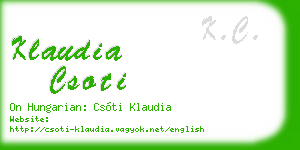 klaudia csoti business card